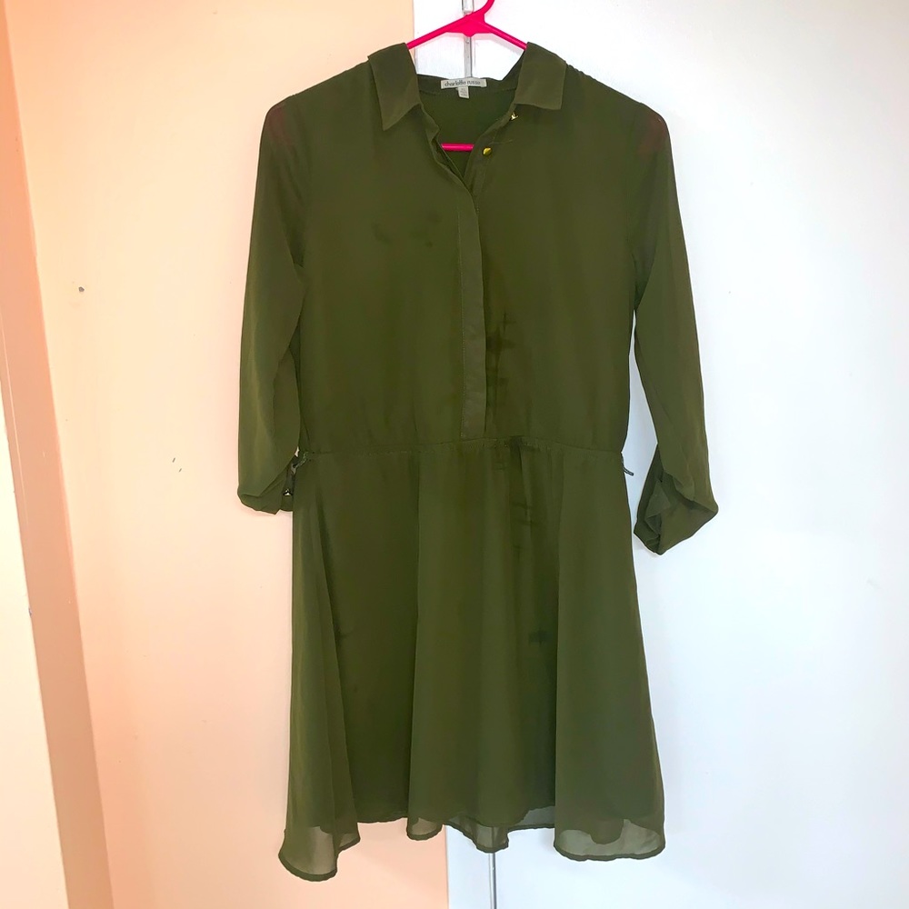 Olive Green Button Down Dress